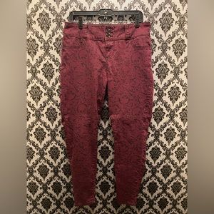 Blackheart Maroon Skinny Jeans